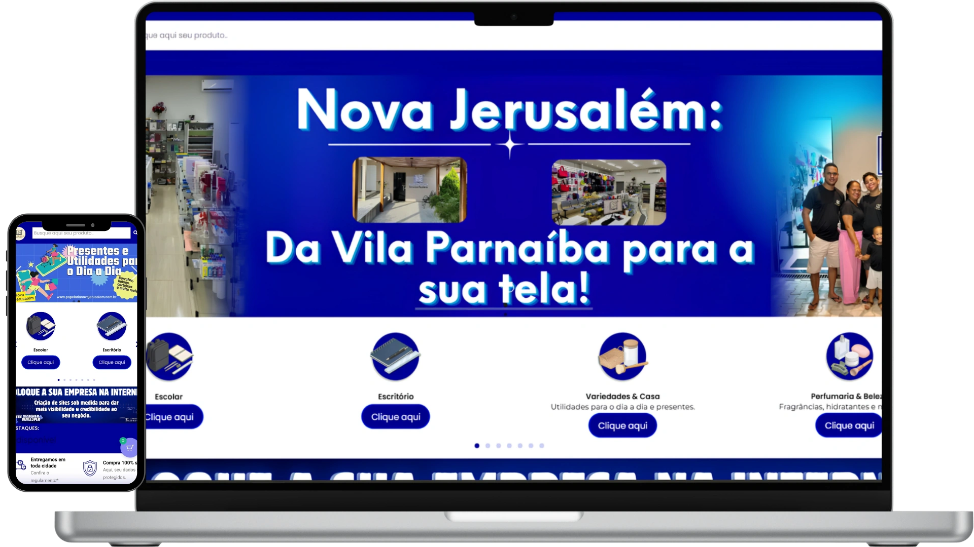 Mockup da Loja Digital da Papelaria