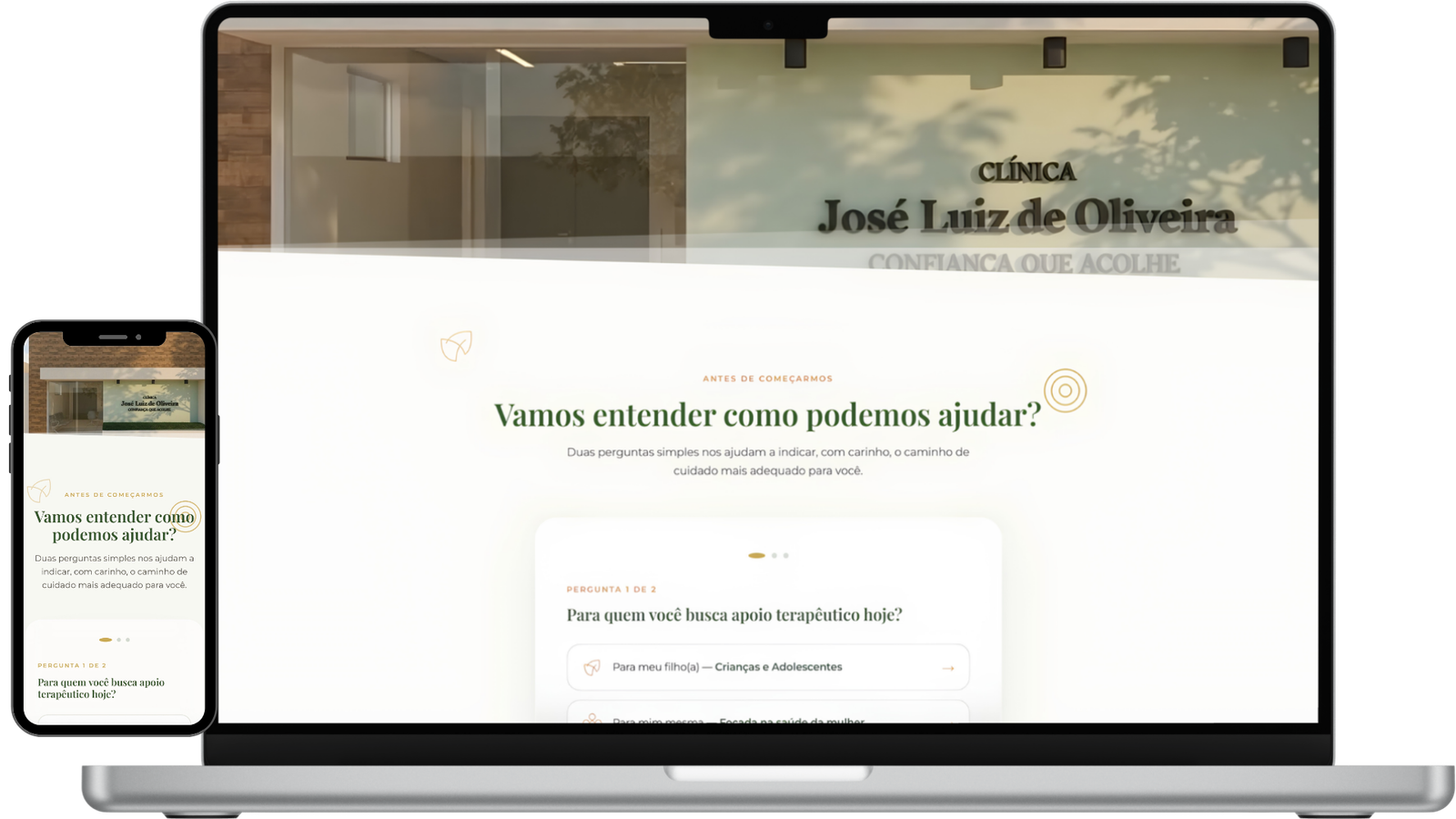 Mockup do sistema de triagem inteligente